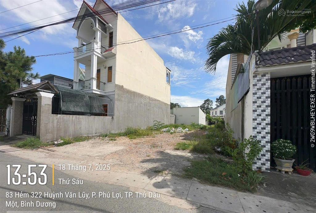 Đất phú lợi  diện tích  5 x 22  đường nhựa 6m thông mặt tiền hẻm 322 huỳnh văn luỹ