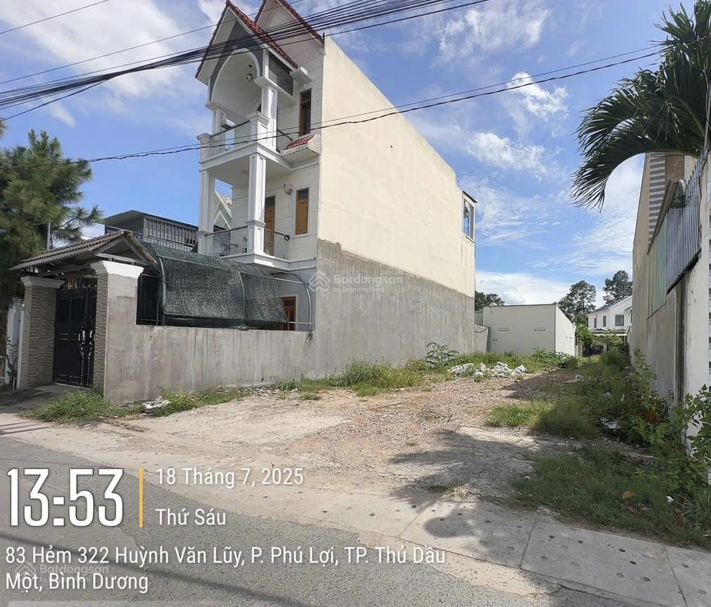 Đất mặt tiền hẻm 322 đường huỳnh văn luỹ, phú lợi  diện tích 5 x 38m  thổ cư 90m2
