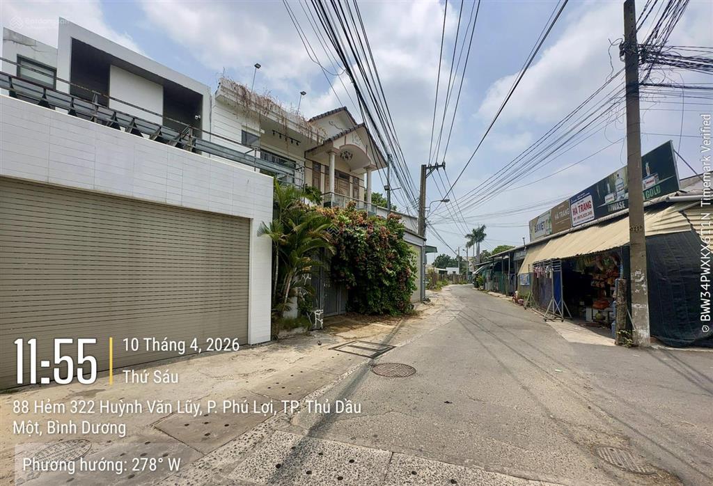 Đất mặt tiền hẻm 322 đường huỳnh văn luỹ, phú lợi  diện tích 5 x 38m  thổ cư 90m2