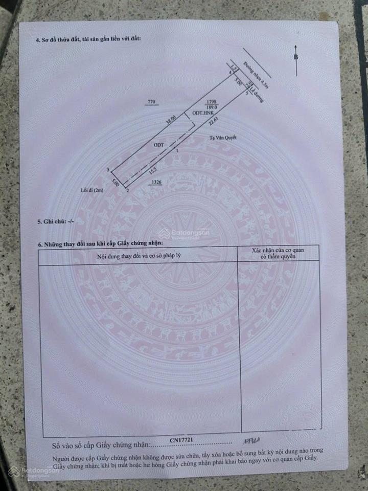 Đất mặt tiền hẻm 322 đường huỳnh văn luỹ, phú lợi  diện tích 5 x 38m  thổ cư 90m2