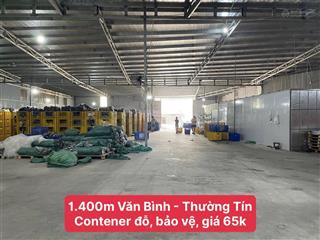 Cho thuê kho 1400m², văn bình, thường tín