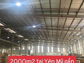 Cho thuê kho 2000m² gần kcn phố nối a. pccc tự động