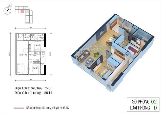 Hàng hiếm căn 2pn dt 75m2 hướng đông nam view nội khu. tầng trung full nội thất, sổ đỏ sang tên.