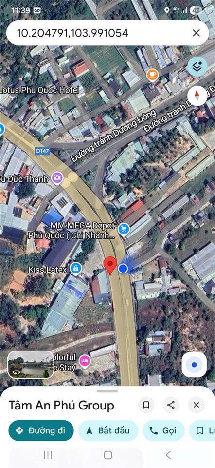 Cho thuê nhà mặt tiền dt47, dương tơ, pq. gần cổng chào 30/4 mặt tiền 11m 2pn 2wc 12tr/tháng