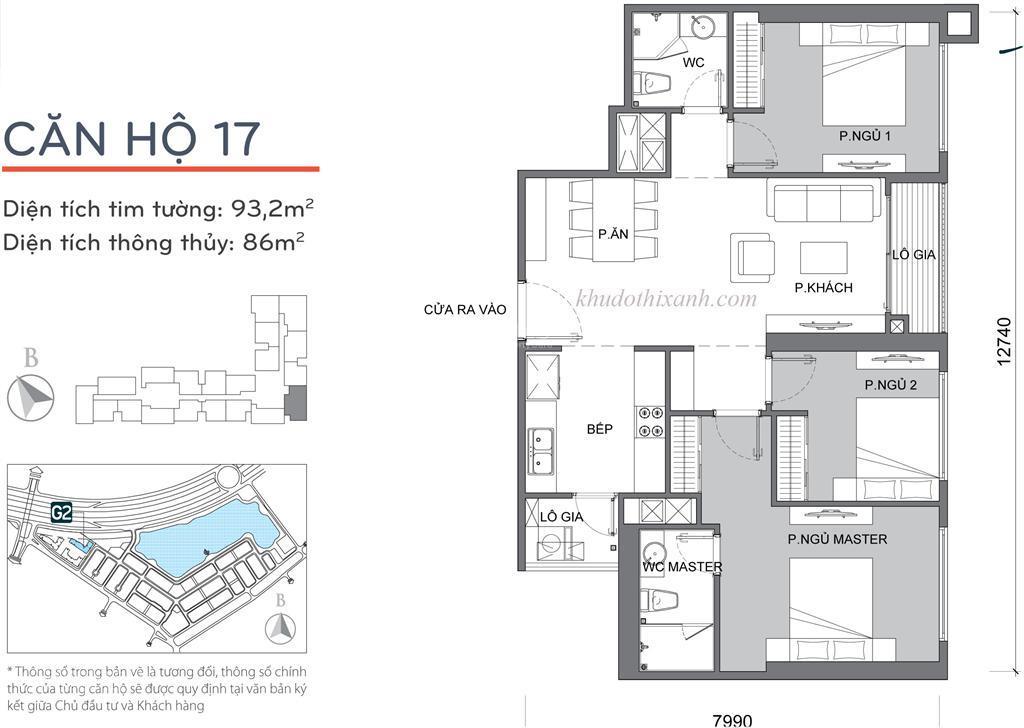 Cần bán gấp căn 17 chung cư g2 vinhomes green bay mễ trì diện tích 84,5m2