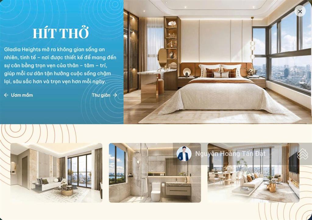Căn hộ hạng sang gladia heights kế cận thủ thiêm. ký hđmb 10%, htls 0% trong 24 tháng