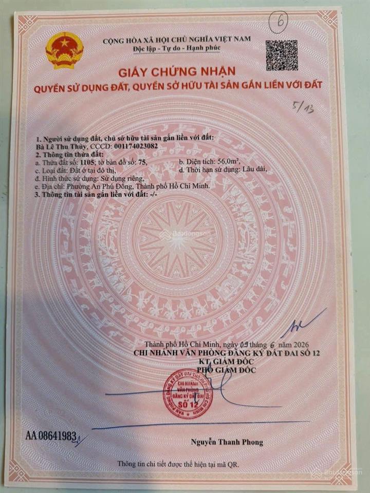 Bán lô đất trong khu đồng bộ đường võ thị liễu, an phú đông, ngay sát sông sài gòn chỉ 4.4 tỷ