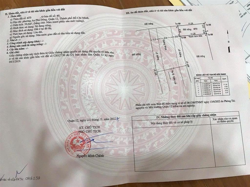 Bán lô đất ngang 4,5x11m, 1 sẹc sông vàm thuật nhìn qua đặng thuỳ trâm, phường an phú đông, tp.hcm