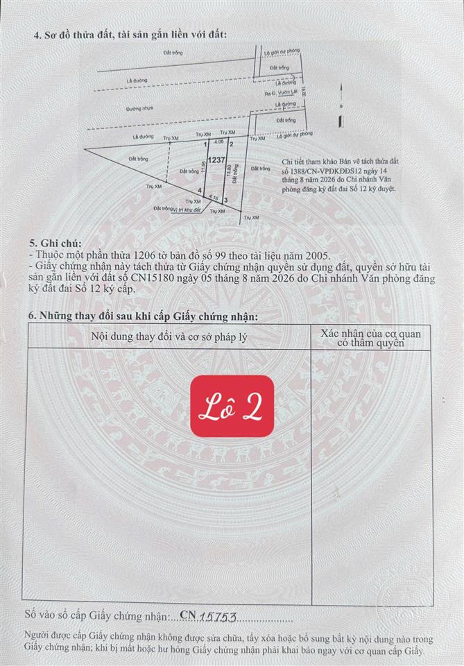 Chủ kẹt tiền cần ra lô đất hẻm 154 đường 16m có vỉa hè ngay sát sông vàm thuật giá chỉ 5.2 tỷ