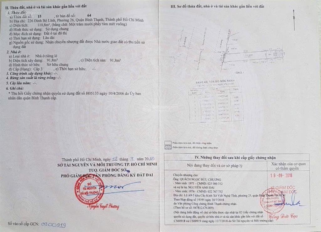 Cần bán gấp nhà mặt tiền 226 đinh bộ lĩnh, p. bình thạnh, hcm