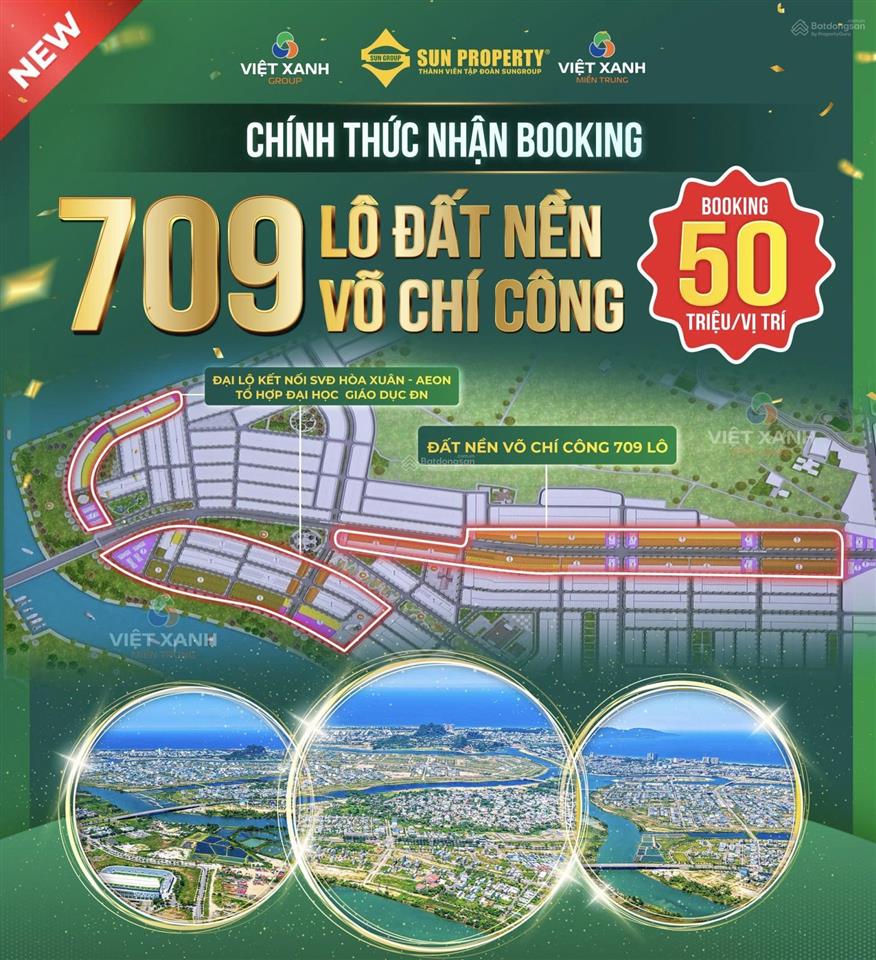 Mở bán 709 lô đất nền võ chí công hòa quý giá trực tiếp cdt sun group