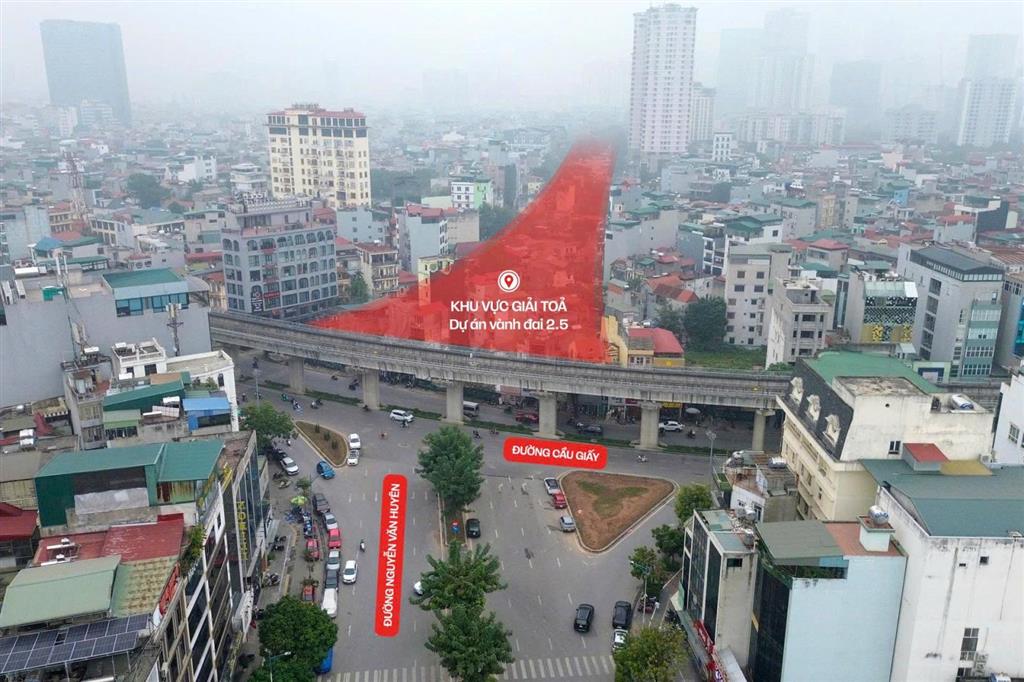 Đất vàng mp trục vành đai 2.5  cầu giấy. 85m2  2 mặt tiền. 10/10 thông xe. giá 47.5 tỷ