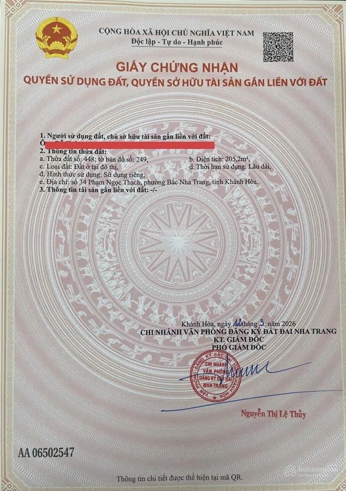 Bán đất xây khách sạn  mặt tiền phạm ngọc thạch ngang 9m cách biển 200m