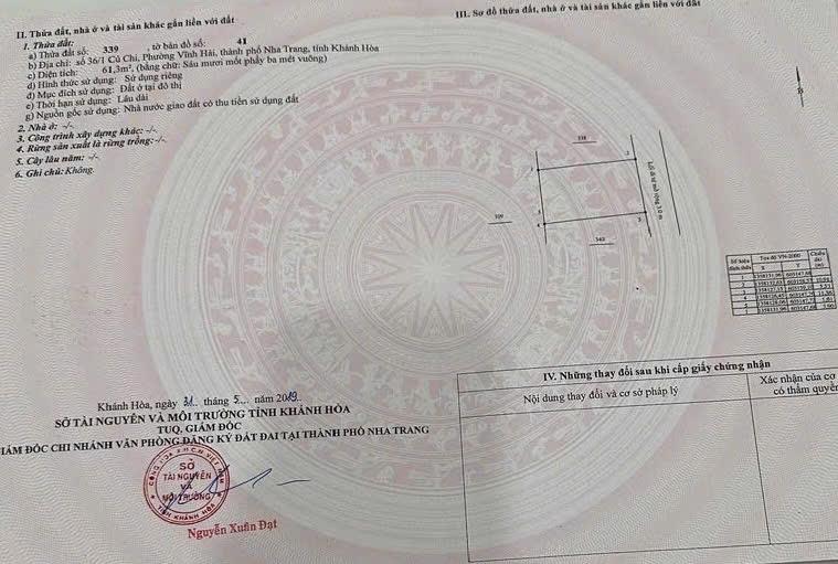 Bán đất gần biển hòn chồng chỉ 250m ra biển giá 3,62 tỷ