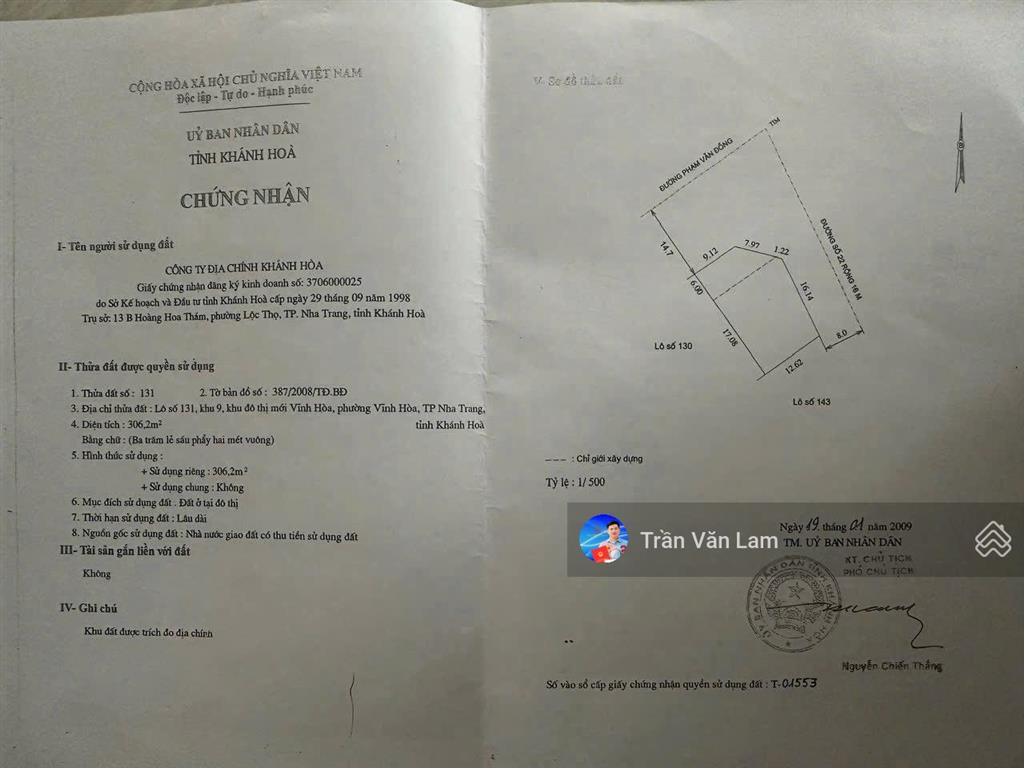 Lô góc biệt thự vip kđt mới vĩnh hoà, nha trang