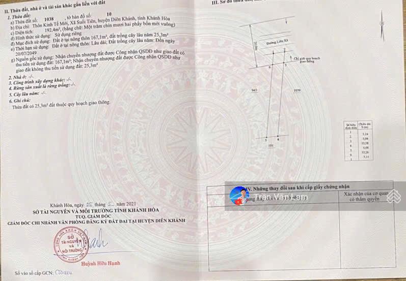 Đất suối tiên giá sốc 1,25 tỷ  192,4m2 | đường nhựa 10m qh 20m