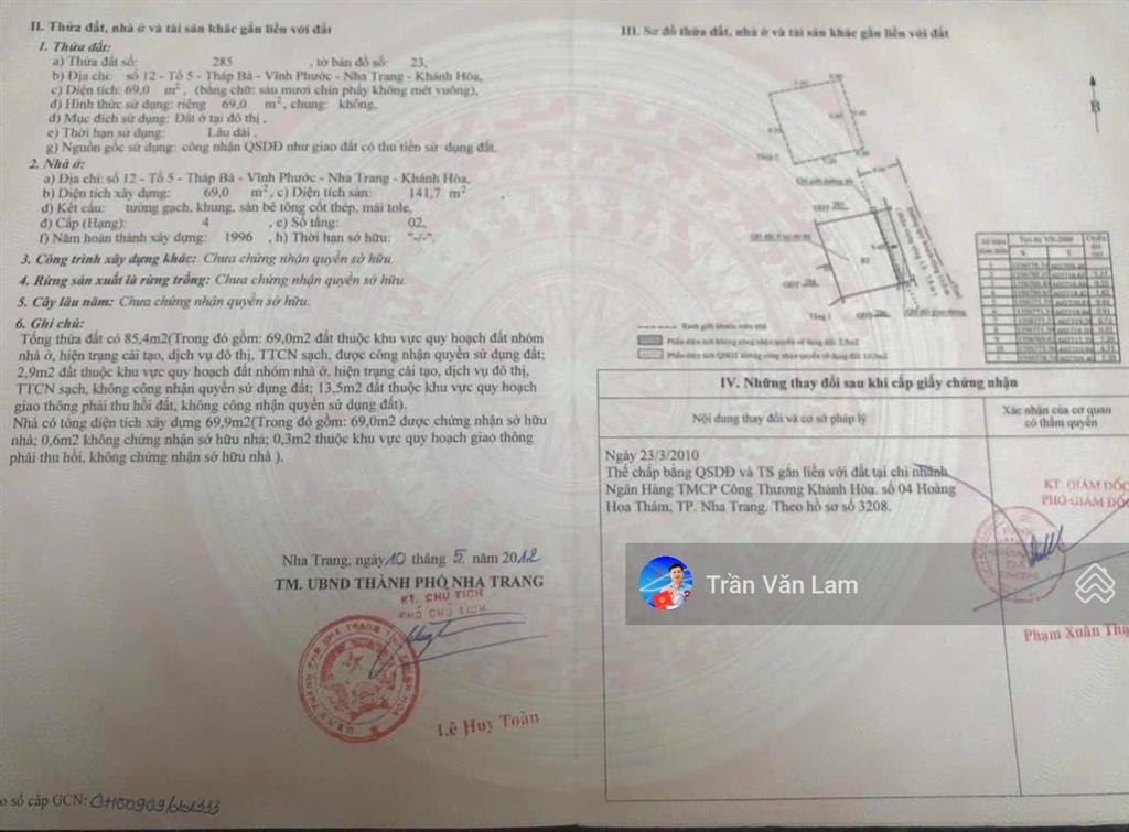 Bán đất sát đường 2/4 gần tháp bà ponagar giá cực tốt  chỉ 46tr/m2