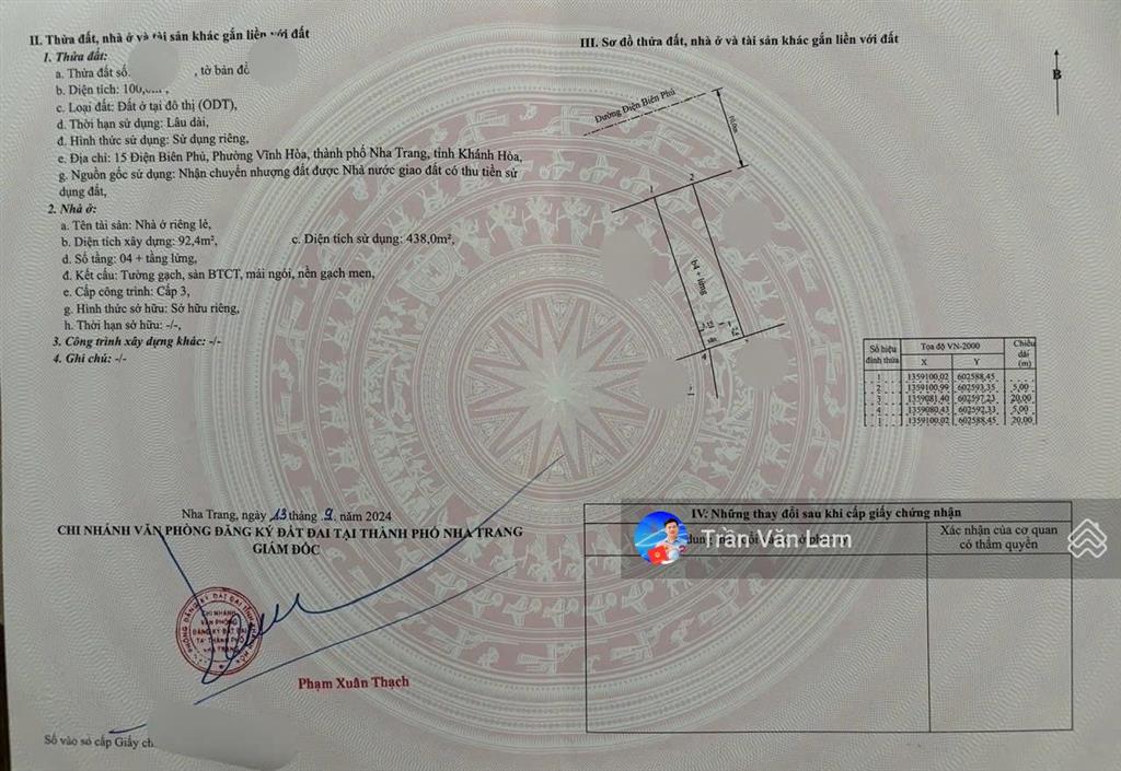 Nhà 4 tầng mặt tiền điện biên phủ đối diện cao đẳng du lịch nha trang