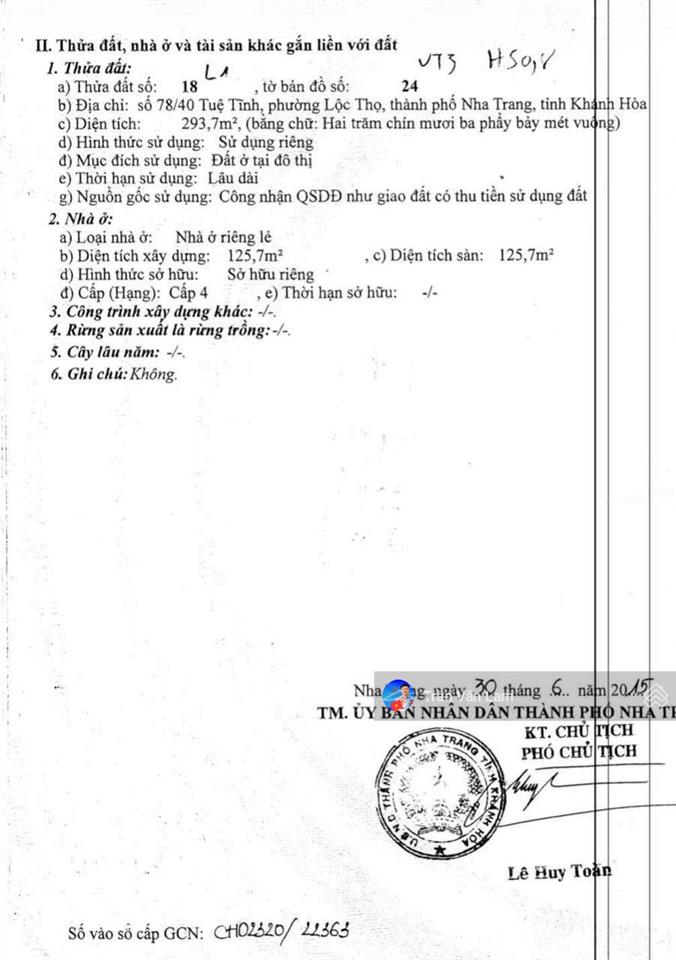Giảm sâu bán gấp, rẻ chưa tùng có, lô đất sát biển trần phú  hẻm ô tô tuệ tĩnh, lộc thọ