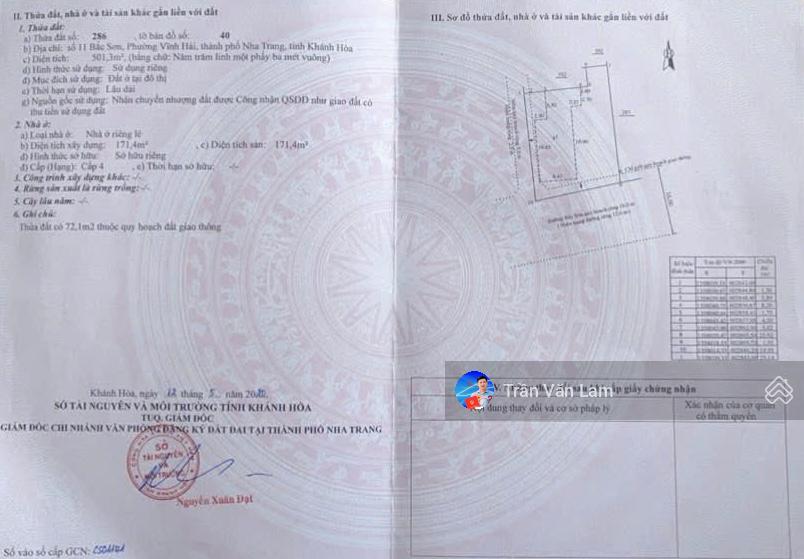 Bán lô góc đẹp  mặt tiền rộng 20m  đường bắc sơn, gần biển nha trang