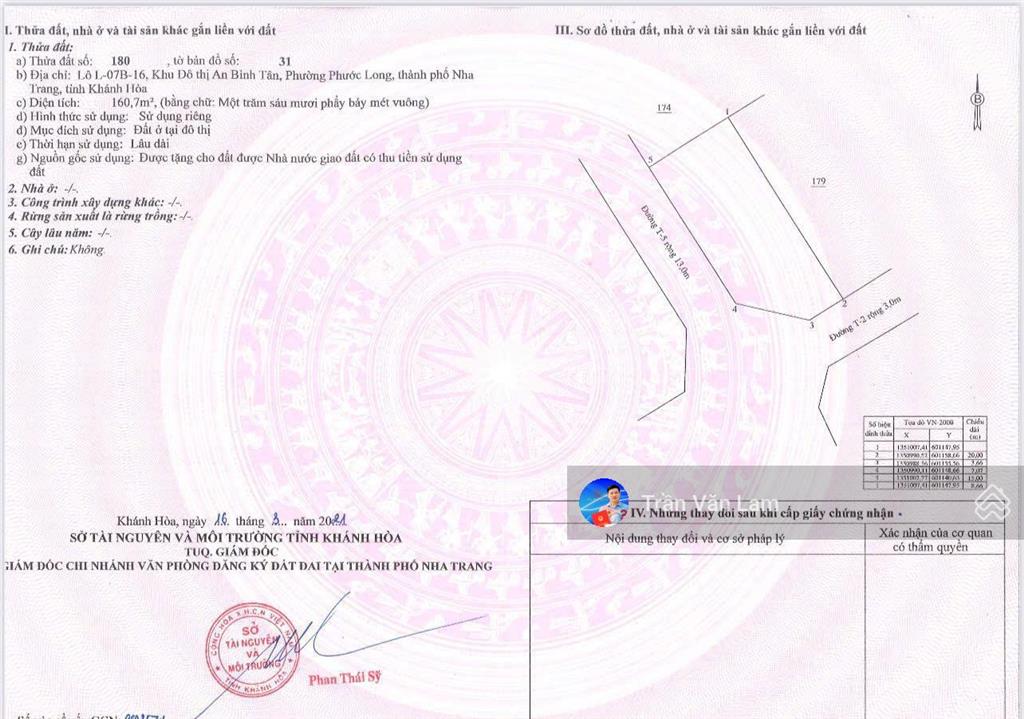 Lô góc đông nam cực đẹp hàng hiếm kđt an bình tân, nha trang