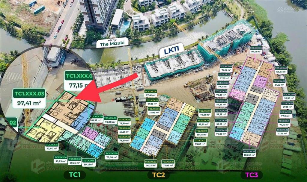 3pn mizuki park phân khu trellia cove giá rẻ nhất