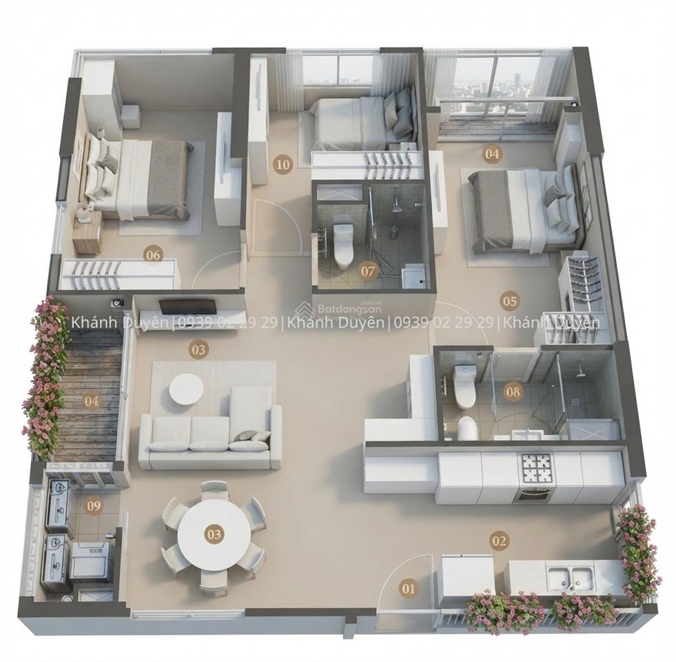 Căn hộ 3pn trellia cove view sông, ưu đãi tháng 7 chỉ 6,77 tỷ
