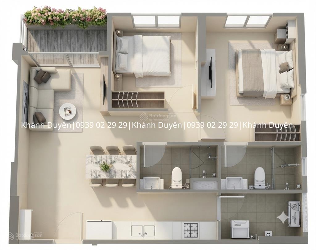 Trellia cove cđt  căn góc 2pn 73m2 giá tốt