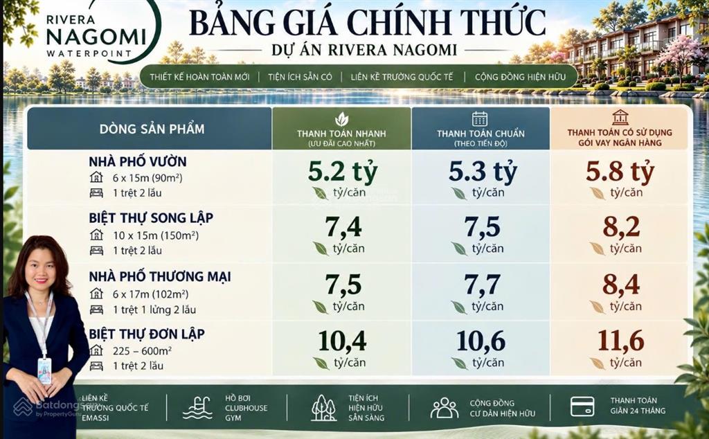 Mở bán nhà phố biệt thự song lập kđt waterpoint giá gốc cđt không thể bỏ lỡ