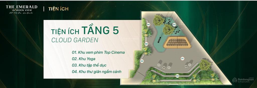 Bán ch 1pn tại the emerald garden view, 54,4m2, 38 triệu / m2