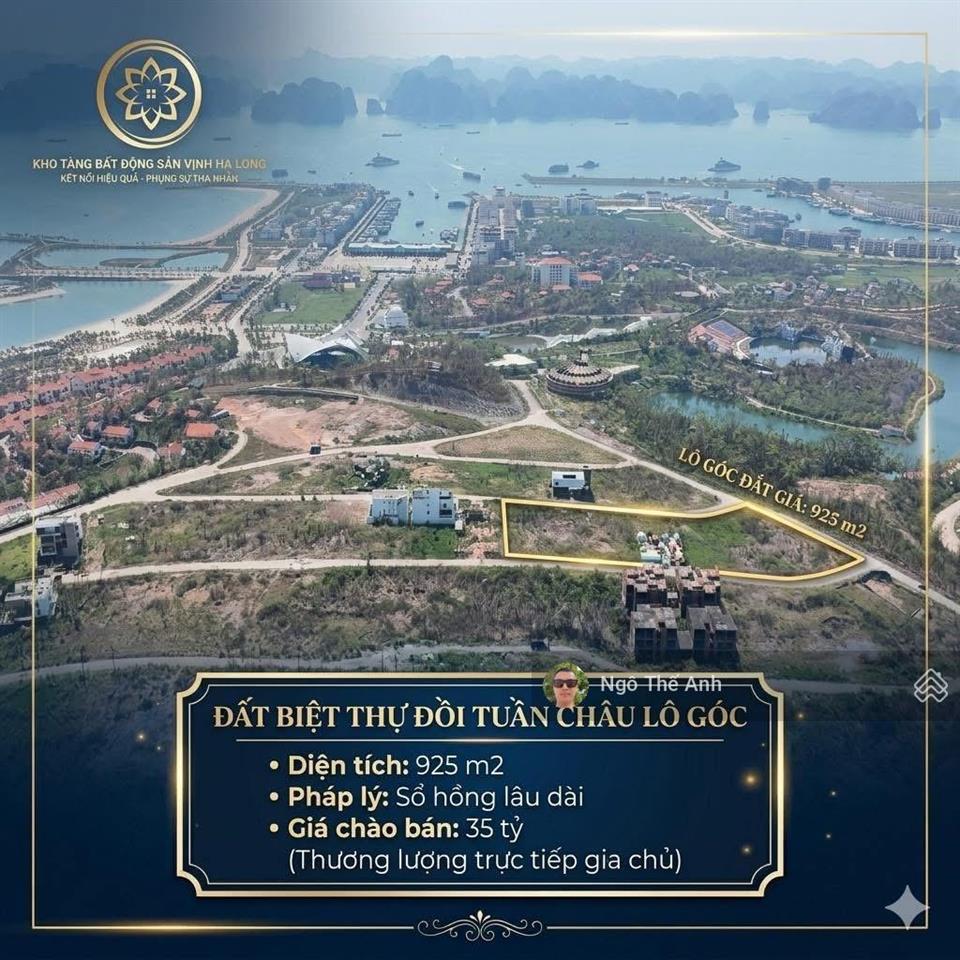 Chính chủ gửi bán đất biệt thự đồi tuần châu view vịnh hạ long. góc 3 mặt tiền ạ!