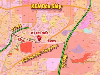 Chính chủ  bán nhanh lô đất đối diện kcn xuân quế  sông nhạn, sổ hồng thổ cư 100%. giá rẻ