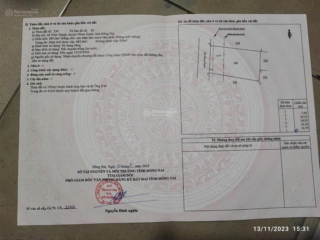 Mặt tiền đường ông kèo vào kdl bò cạp vàng vĩnh thanh 0375 019 ***