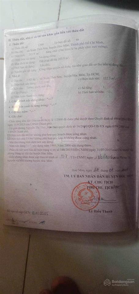 Bán nhà đất mặt tiền nguyễn thị thử 203m2 thổ cư .