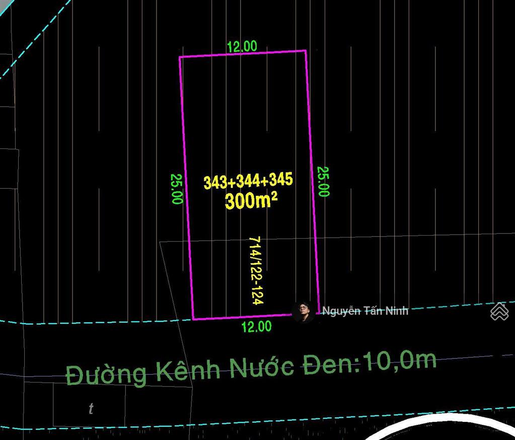 Mặt tiền kinh doanh đường kênh nước đen (lê thúc hoạch nối dài), (dt 12x25m cấp 4), giá 32.5 tỷ