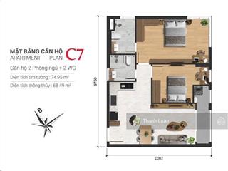 Chính chủ bán căn góc 2pn 2wc rộng 70m2 tại happy one sora giá chiết khấu 5%