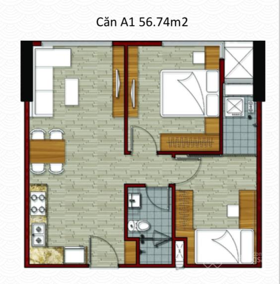 Chính chủ cho thuê căn 2pn2wc 74m2 full nội thất cao cấp giá 10 triệu flora novia