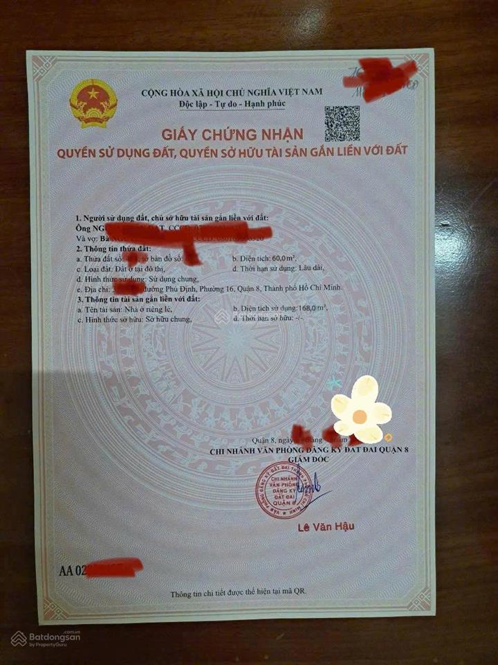 Bán nhà 1 trệt 2 lầu, hẻm ô tô phường 16, quận 8 gần võ văn kiệt 5 tỷ thương lượng