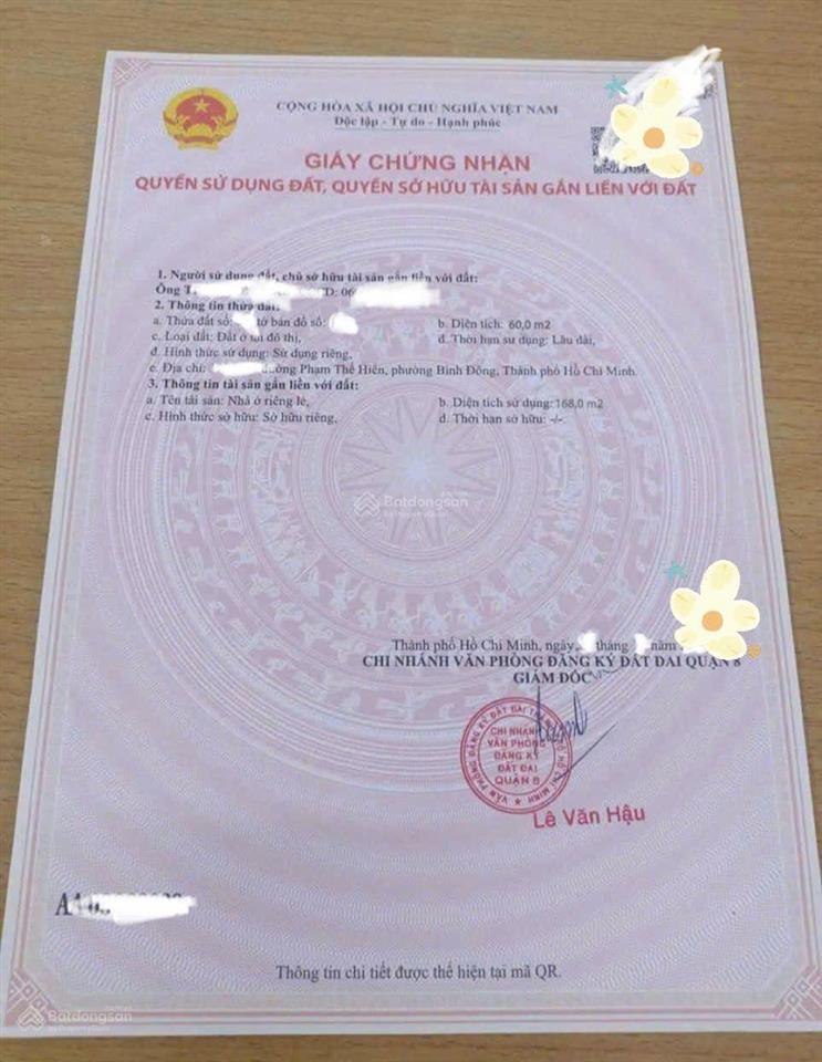 Bán nhà phạm thế hiển, p5, q8 4x15m, 3 tấm 5 tỷ thương lượng mạnh, sổ riêng 4 pn hẻm to