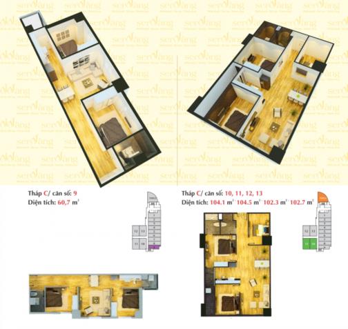 Cho thuê cc hồ gươm plaza, 12 triệu vnd, 72 m2, 2pn, 2wc, ở trần phú, hà đông