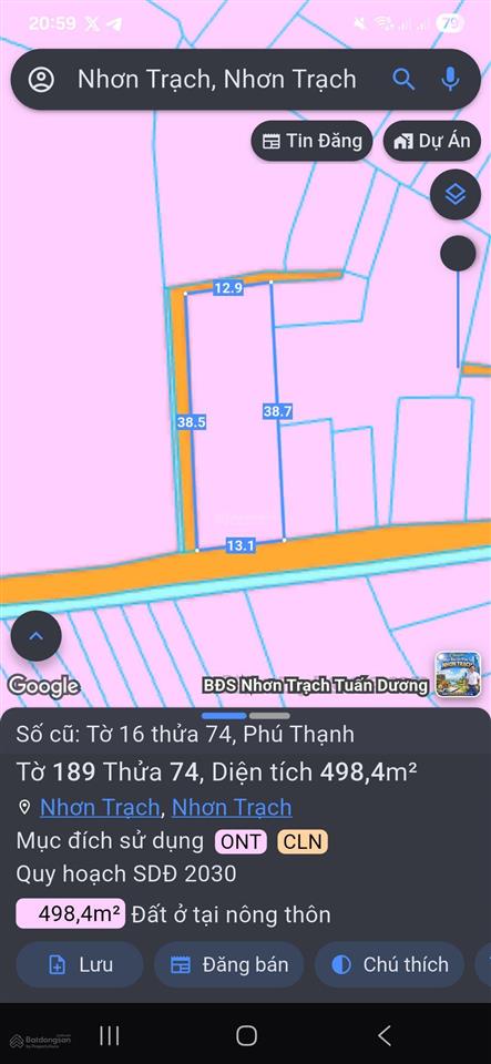 [chính chủ] bán 500m2 đất 2 mt xã phú thạnh, vị trí chiến lược cách vd3 400m di chuyển 15p về sg.