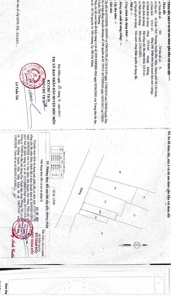 Bán gấp lô đất mặt tiền phan văn hớn 5x25m giá 6ty5 hóc môn