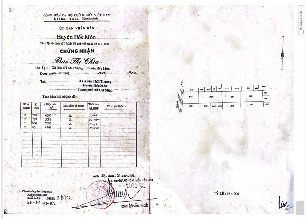Bán gấp 2,4 hecta đất nông nghiệp mặt kênh nguyễn văn cừ, xuân thới thượng giá 2,2tr/1m2