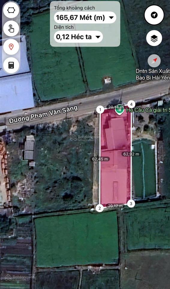 Bán 1000m2 có nhà xưởng full, giá 20ty mặt tiền phạm văn sáng, hóc môn