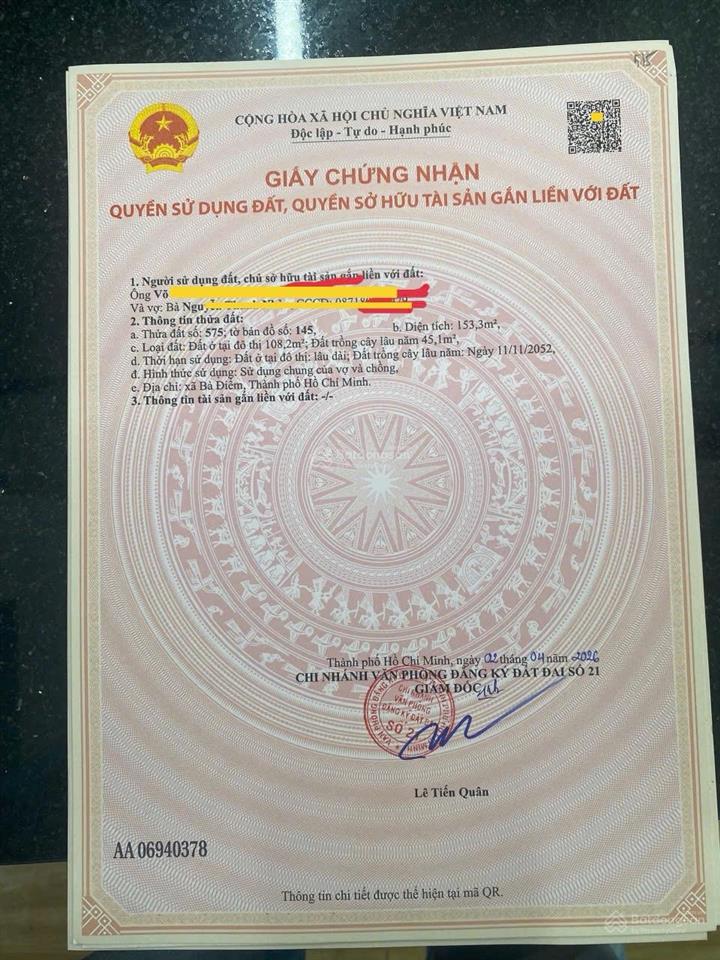 Bán 3 sổ 5x30m mới tách sau chợ xuân thới thượng giá 2ty7