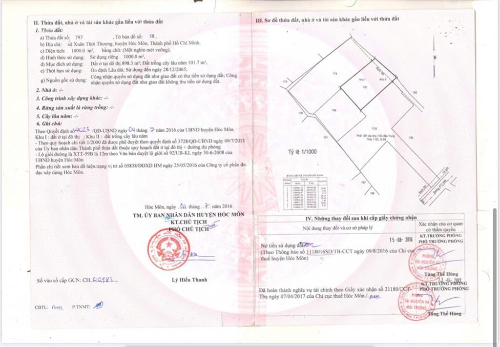 Cần bán 6589m full thổ cư 95% đất 2 mặt đường sau chợ đại hải xuân thới thượng hóc môn