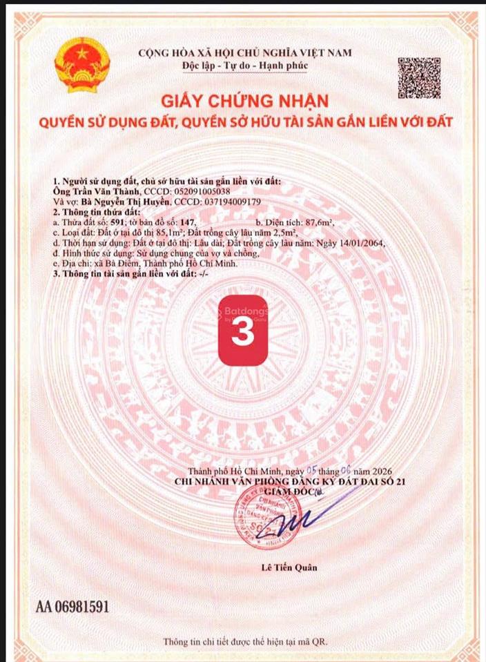 Bán gấp giá 2tỷ950 đường trương thị như bà điểm hm