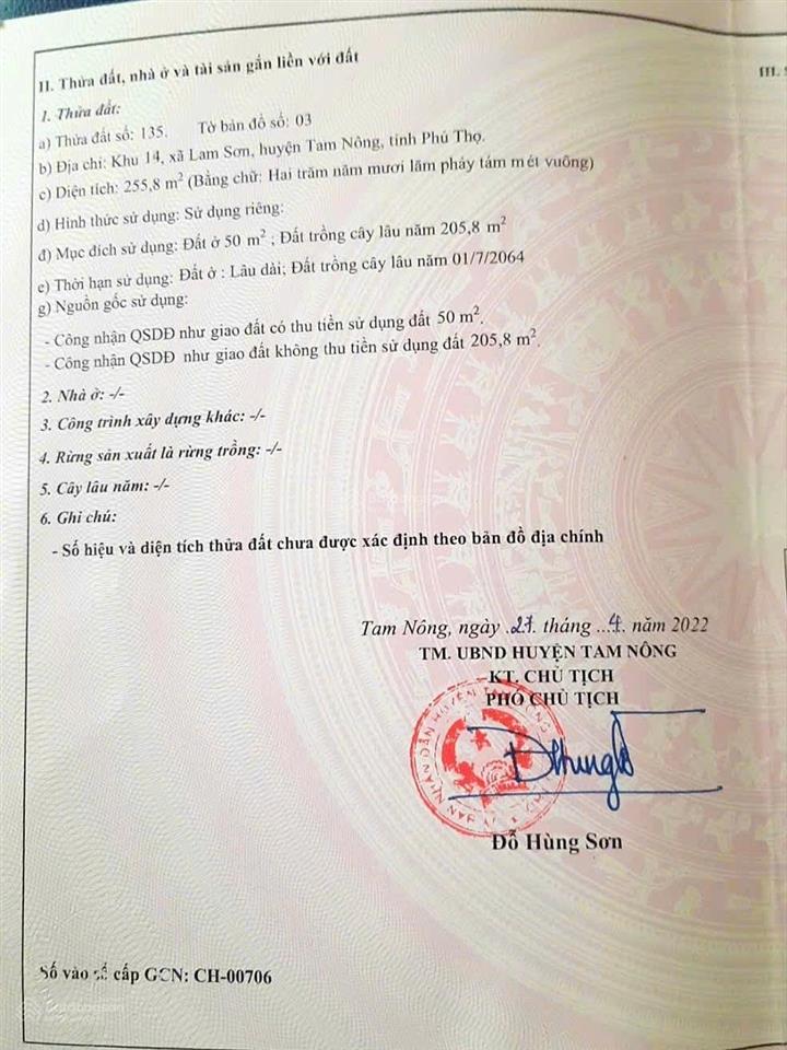 Bán đất tại thôn đô lương, 1 tỷ, 255 m2, pháp lý đầy đủ
