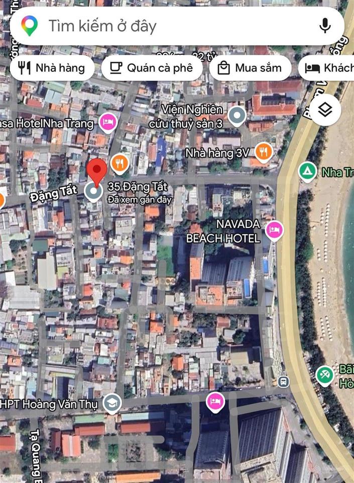 Bán nhà mặt tiền đường đặng tất, nha trang, cách biển hòn chồng chỉ 170m, giá 6,5 tỷ