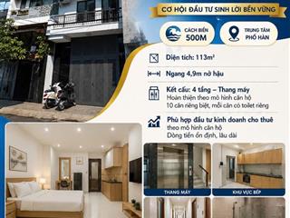 Nhà đẹp 4 tầng mặt tiền đường trần nguyên hãn, nha trang, thiết kế 10 căn hộ, cách biển 500m